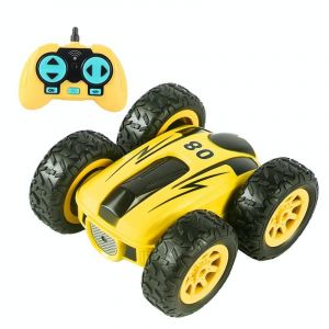 Voiture Télécommandée Mini Rapide 360° Rotation Double Face 2.4GHz Rechargeable Jaune YONIS - Neuf