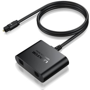 Letnerny-Câble Optique Audio, Div Ur Audio Optique 1x2 Splitter Fibre Optique Support Lpcm 2.0 / Dts/Dolby-Ac3 Div Ur Optique Audio Toslink Avec Câble Optique Pour Stb/Xbox Vhs/Vcr Hdtv - Neuf