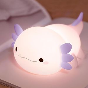 Axolotl Veilleuses Pour Enfantsveilleuse Animal En Silicone &Agrave; Intensit&eacute; Variableveilleuse B&eacute;b&eacute; De Chevet Tactile Rechargeable Mignonned&eacute;coration De Chambre De B&eacute;b&eacute; - Neuf