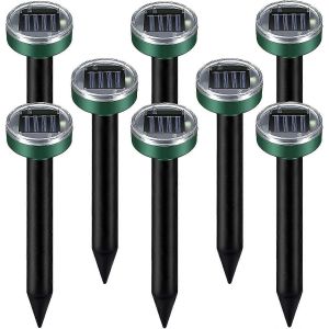 Rodenticide Ultrasonique Solaire, Paquet De 8, Clous Soniques Pour Rats, R&eacute;pulsif Contre Les Gaufres Et Les Marmottes - Neuf