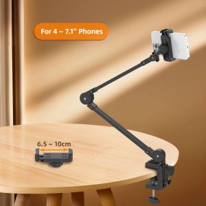 Support De Tablette En M&eacute;tal &Agrave; Bras M&eacute;canique &Agrave; Trois Sections,Support De T&eacute;l&eacute;phone Portable,Table En Fr&ecirc;ne,Ipad,Support De Levier Ctalk,Vid&eacute;o D'agne,Type Universel.With Phones. - Neuf