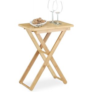 Ulteronixshop-Table D'appoint Pliable Bambou Table De Jardin Table Console Rectangle Balcon Terrasse Hxlxp: 52 X 40 X 31 Cm- Nature - Neuf