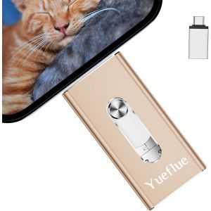 128GB Clé USB iphone,3 en 1 Cle USB pour iphone Mémoire Externe pour Stocker Plus de Photos et de Vidéos. Clé Photo pour i0S/OTG Android/PC,Pas Besoin de Télécharger l'APP. - Neuf