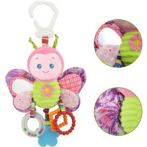 (Papillon) Poussette De Bébé Jouet En Peluche Wind Chime Animaux De Dessin Animé Ornements Bébé Voiture Lit Suspendu Hochet Apaisant Jouet Pour Nouveau-Né Dormir 3 6 9 12 Mois - Neuf