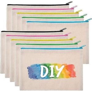 Dewenwils Senbeeda 10 Pi&egrave;ces Trousses &agrave; Crayons Vierge,Trousses de Maquillage en Toile,DIY Vierge - Neuf