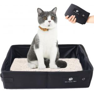 Shiliu-Bac À Litière Pour Chat Pliable, Litière De Voyage Portable Pour Chat, Imperméable, Facile À Nettoyer Pour Maisons De Toilet[ - Neuf