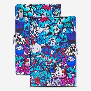 NAERYUT-Coque Lenovo Tab M9 Tb-310Fu 9" 2023 Housse En Cuir Pu Portefeuille Fonction De Support Etui De Protection Pour Lenovo Tab M9 Tb-310Fu 2023-Graffiti - Neuf