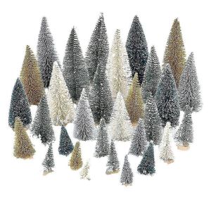 30 pi&egrave;ces Miniature pin arbres Sisal arbres avec Base en bois pour sc&egrave;nes Miniature,table Decdecorectur - Neuf