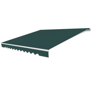 Store Banne R&eacute;tractable 3 X 2,5 M Avec Angle R&eacute;glable 5-35&deg; Pour Protection Solaire En Aluminium Vert Helloshop26 20_0019557 - Neuf