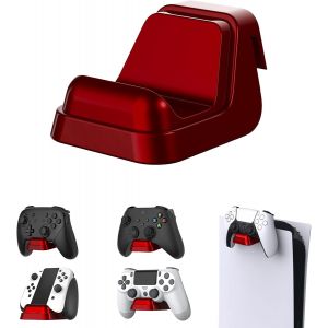 Kalanka-Support Pour Ps5 Manette/Console/Casque Mural,Socle Base Accessoire Pour Xbox Series/One X S Controller Stand Holder Pour Nintendo Switch Pro-Rouge Écarlate - Neuf