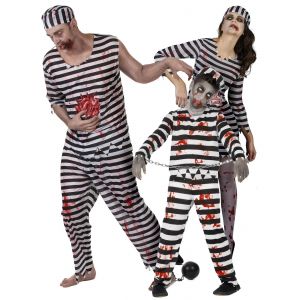 Déguisement De Famille Prisonniers Zombies Effrayants Halloween - Neuf