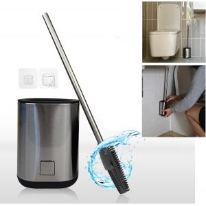 Balai WC Silicone, brosses WC et Supports, Murale, INOX, hygi&eacute;nique, Plate, Accessoires WC - Neuf