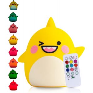 &reg; Veilleuse B&eacute;b&eacute; Requin (Grande) - Avec Fonction De Tapotement Et T&eacute;l&eacute;commande - Lampe Led De Nuit Rechargeable - Cadeau De Naissance - Jouet - Chambre De B&eacute;b&eacute; - Lampe Enfant Premium - Neuf