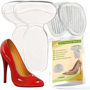 Kalanka-Demi Semelles Chaussures Femme Avant Arri&egrave;re Silicone | Coussinets Antid&eacute;rapants Pour R&eacute;duire Pression Du Pied Et Soulagement Talons Hauts, Escarpin, Sandalette, Nu Pied, Chaussure Trop Grand - Neuf