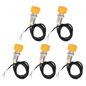 XYONG Lot de 5 detecteurs de proximite PNP normalement ouverts, 20 mm, etanches IP65, ronds, 90-250 V CC - Neuf