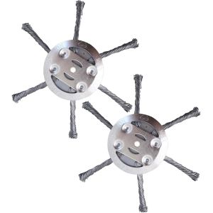 2 Pièces Tête de Débroussailleuse Uuniverselle,Brosse de désherbage,Tête de coupe-herbe pour tondeuse à gazon,Couteaux Tête de Fil de Désherbage-6 têtes - Neuf