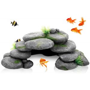Grotte D'Aquarium,Pierres D'Aquarium,Tortues,Accessoires En R&eacute;sine,D&eacute;coration Pour Terrarium,Reptiles,Cachette D'Aquarium,D&eacute;coration Pour Tortues,Axolotl,Crevettes,Betta,Poisson,Habitat D - Neuf