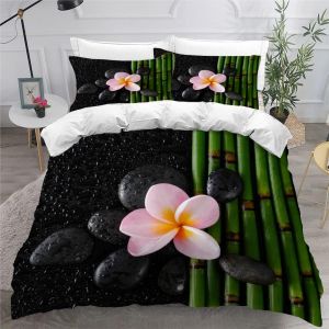 Housse De Couette Fermeture Eclair X Ultra Doux Housse De Couette For&iquest;&ordm;t De Bambous Pierre Zen Fleurs Bambou Sets De Housse Couette Microfibre Q - Neuf