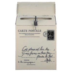 Bo&icirc;te aux lettres murale blanche &eacute;l&eacute;gante &iquest; Bo&icirc;te &agrave; suggestions verrouillable en fer pour la d&eacute;coration de la maison et du bureau - Neuf