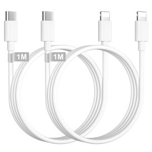 CFRY-Câble USB C vers Lightning 1M-Lot de 2, [Certifié MFi] Cable iPhone USB C Cable Chargeur USBC Câble Lightning Cable Charge Rapide Cordon Chargeur iPhone Fil USBC pour iPhone14/13/12/11/XR/8/7/SE - Neuf