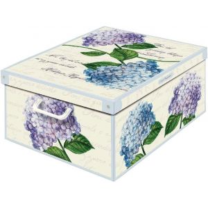Cmws-Collection Ortensia Hortensias Boite De Rangement Avec Couvercle, Boite En Carton, Rangement Vetement,Rangement Chambre, Bureau, Panier De Rangement, Organisateur Tiroir, Boite Cadeau,Medium - Neuf