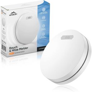 JGD-D&eacute;tecteur de fum&eacute;e & de Chaleur 2en1, 10 Ans de Batterie, Alarme Incendie fumee, detecteur, detecteur Incendie, sans per&ccedil;age, securite Incendie, Pas de LED detecteur de fum&eacute;e (Set de 1) - Neuf