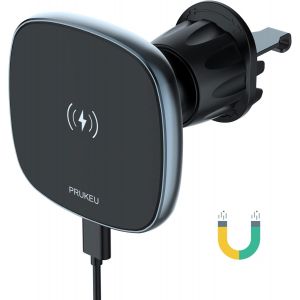 CMJAAGUR-Chargeur Sans Fil Magnétique Pour Voiture Vent Mount Compatible Mag-Safe 15W Qi Magnet Car Phone Holder For Iphone 12/13/14/15/16 Pro/ /Plus/Min[M2206] - Neuf