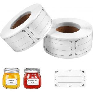 2 Rouleau 1200 Pi&egrave;ces &Eacute;tiquettes Autocollantes Bocaux, 3x5 Cm &Eacute;tiquette De Cong&eacute;lation, Blanches &Eacute;tiquettes Confiture, &Eacute;tiquette Alimentaire Multifonctionnel Pour Bocaux, Cuisine, &Eacute;pices, Cadeaux - Neuf