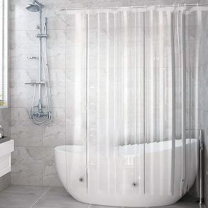 KALANKA-Rideau Douche Transparent, Anti-moisissure, imperm&eacute;able, avec aimants, pour Baignoire, Salle de Bain, 180 x 200 cm - Neuf