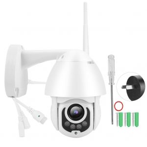 Camera de securite dome exterieure PTZ etanche Wi-Fi 1080p HD 2,5 pouces, 4 lumieres infrarouges (prise americaine) - Neuf