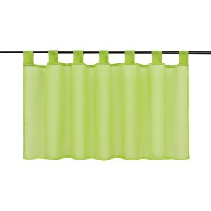 Rideau Brise-Bise Uni À Passant Sans Perçage Passe Tringle En Polyester Transparent Court Voilage Décor Pour Chambre Cuisine 1 Pièce Vert Jaune Hxl 60x90cm - Neuf