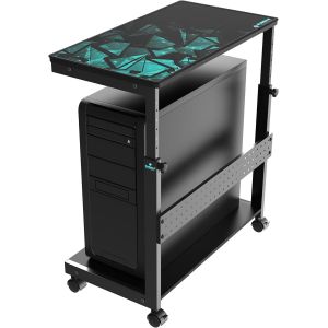 SUBZONAL-Eureka Ergonomic Support de Tour d'ordinateur r&eacute;glable en Hauteur - Bo&icirc;tier ATX - Support PC - sous Bureau - Imprimante avec roulettes et Tapis de Souris - Noir - Neuf
