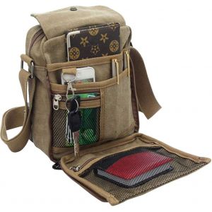 Sac à bandoulière en toile pour homme, petit sac à bandoulière décontracté, sac de poitrine, sac de transport de voyage, portefeuille multi-poches Quantité d'expédition : 1 pièce. - Neuf