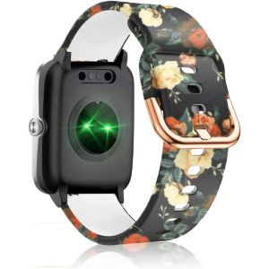 Kalanka-Bracelet Compatible Avec Id205l Id205s Id205g Id215g Id216 Sw020 Sw021 Sw023 Ym020 Ym021 Ym023, [19mm Silicone Bande De Remplacement] Band Compatible Avec Blackview R3/R3 Pro - Rote Rose - Neuf