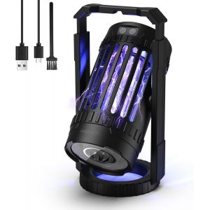 Lampe Anti Moustique, Lampe Électrique Anti Insectes 4000Mah Rechargeable Usb Piège À Mouche Insectes 4200V Uv Électrique Anti Moustique Veilleuse Intérieur Extérieur Veilleuse Puissant Attrayant - Neuf
