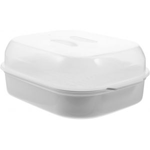 Jexnovashop-Cuiseur Vapeur Pour Micro-Ondes Avec Couvercle Pour Poisson, L&eacute;gumes, L&eacute;gumes, Dim Sum, Raviolis, Petits Pains, Poulet, Volaille, Poisson - Blanc - Neuf