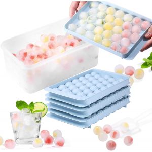 Kal-Moule À Glaçons Avec Couvercle Et Récipient, Fabricant De Boules De Glace Pour Congélateur, Moule À Glaçons En Cercle Miniature Pour 99 Boules De Glace Sphériques (2,54 Cm/1 In) - Neuf