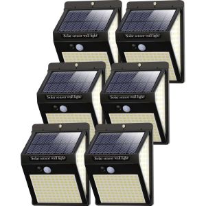 Lot De 6 Lampes Solaires D'extérieur À 230 Led Avec Détecteur De Mouvement - Neuf