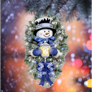 Noël Bonhomme de neige Couronne de Porte Fenêtre Autocollant de Noël de la Boutique de Décoration pour la Maison¿45x60cm¿ - Neuf