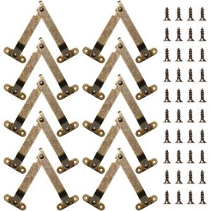 10 Pi&egrave;ces Charni&egrave;res Rotative Pliable Charni&egrave;res de Support Antique Charni&egrave;res de Soutien de Couvercle Charniere Treteau de Ascenseur R&eacute;glable pour Porte d'Armoire, Armoires de Cuisine(Bronze) - Neuf