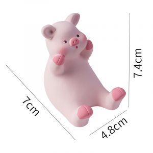 Support de t&eacute;l&eacute;phone en forme de cochon mignon - Objet d&eacute;coratif en r&eacute;sine pour cadeau d'anniversaire cr&eacute;atif, parfait pour voiture et maison - Neuf