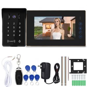 Interphone video filaire WJ720D6K 7 pouces, deverrouillage a distance, camera infrarouge, prise americaine 110-240 V - Neuf