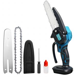 Mini scie &agrave; cha&icirc;ne sans fil,6 pouces Portable Electric Chain Saw, Oiler automatique, Batterie Powered Small Handheld Saw, Serrure de s&eacute;curit&eacute; Arbres Branches Trimming,Coupe de bois,Meilleur cadeau - Neuf
