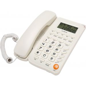 Téléphone Filaire Fixe avec Haut-Parleur,Identification de L'appelant,Appel en Attente,Téléphone Fixe à Gros Boutons Blanc.[U73] - Neuf