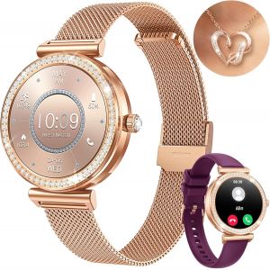 Checarzhn--No1-Montre Connectée Femme Smartwatch Sport Repondre Appel 1.27'' Hd Étanche Écran Tactile Bracelet Connectee Avec Podomètre Fréquence Cardiaque Moniteur De Sommeil Fitness Tracker Pour Android - Neuf