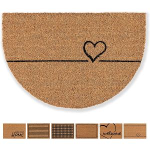 Gjfty-Paillasson Coco Coeur Lignes Demi-Rond - Chemin De Propreté 40x60 Cm - Paillasson Intérieur - Coco Antibactérien - Matériau Naturel - Neuf