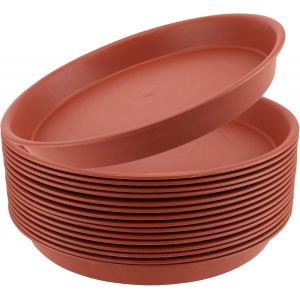 Lot De 10 Soucoupes En Plastique &Eacute;pais De 21 Cm Pour Pot De Fleurs D'int&eacute;rieur Et D'ext&eacute;rieur - Neuf