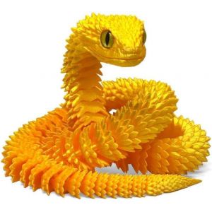 Kal-Jouet Serpent, Modèle De Serpent Imprimé 3d, Décoration De Statue De Serpent Imprimé 3d, Jouets D'animaux Imprimés En 3d, Jouet À Presser Pour L'autisme/Tdah (75 Cm, Doré) - Neuf