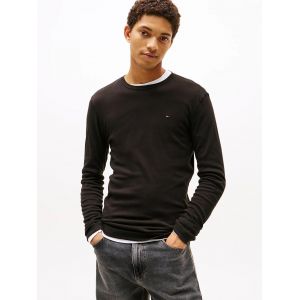 T-Shirt Ajust&eacute; &Agrave; Manches Longues Tjm Original Rib Longsleeve Tee/Tommy Black - M - Neuf