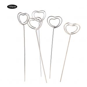 HJLIAN Lot de 100 pinces metalliques en forme de cour pour cartes memo, photos, papier, notes - Neuf